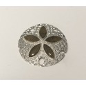 RD289S XLarge Sterling Silver Sand dollar with beach sand Slider