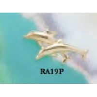 RA19P Large Double Dolphin Pendant 